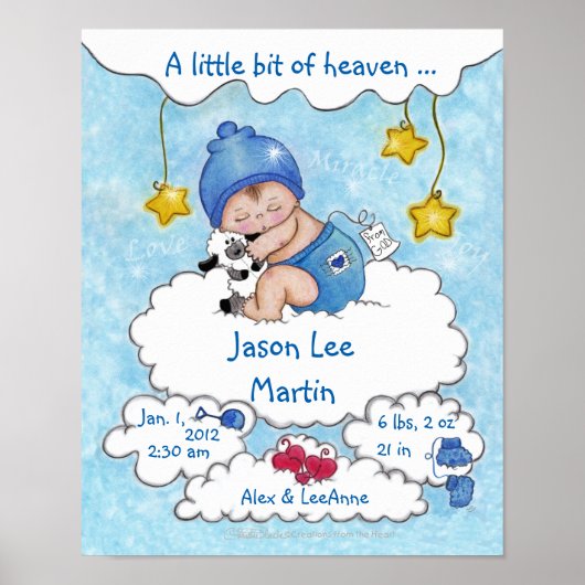 Een beetje Heaven-Birth Info voor Jongen Poster (Voorkant)