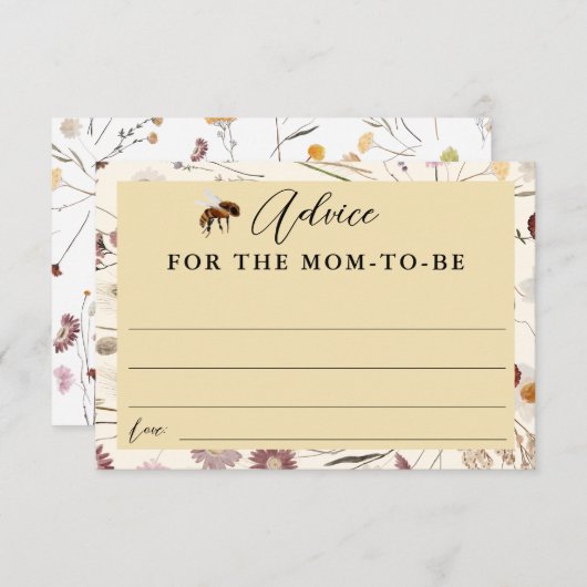 Een beetje Honey Baby shower Advies voor mama Kaar (Voorkant / Achterkant)