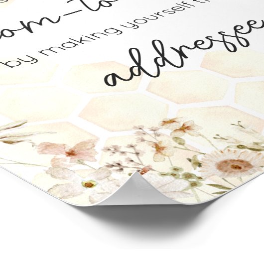 Een beetje Honey Bee Baby shower Envelope Station Poster (Hoek)