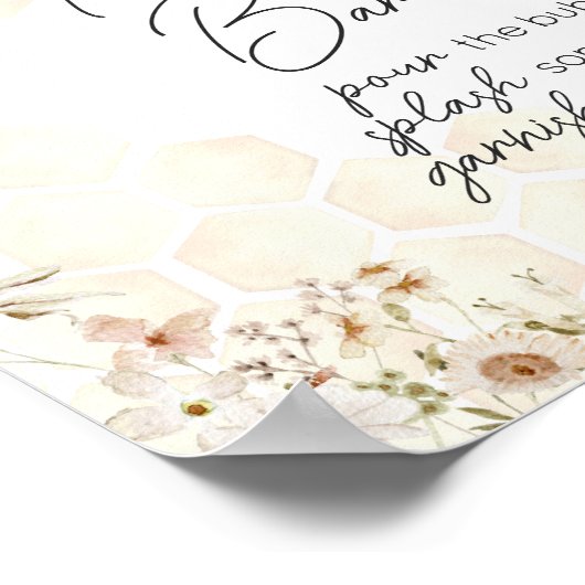 Een beetje Honey Bee Baby shower Envelope Station Poster (Hoek)