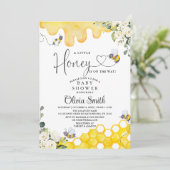 Een beetje Honey Bee Baby shower Invitation Kaart (Staand voorkant)