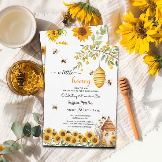 Een beetje Honey Bee Baby shower Invitation Kaart