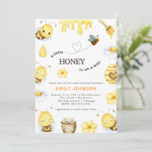 Een beetje Honey Bee Baby shower Invitation Kaart (Staand voorkant)