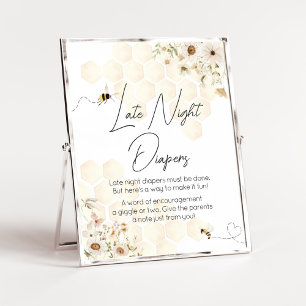 Een beetje Honey Bee Baby shower Late Night Luiers Poster