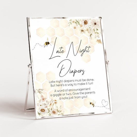 Een beetje Honey Bee Baby shower Late Night Luiers Poster