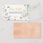 Een beetje Honey Bee Baby shower Luier Raffle Informatiekaartje (Voorkant / Achterkant)