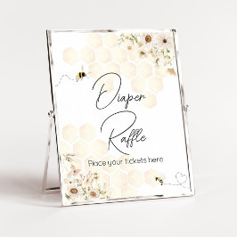 Een beetje Honey Bee Baby shower Luier Raffle Poster