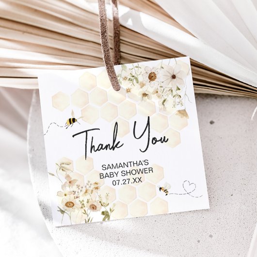 Een beetje Honey Bee Baby shower Square Bedankjes Labels