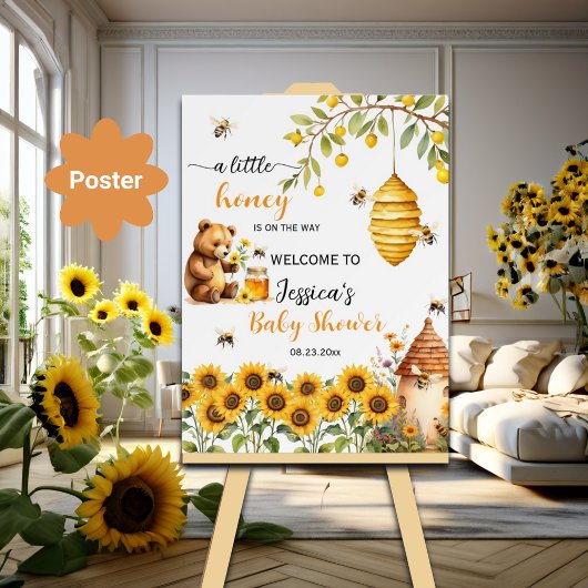 Een beetje Honey Bee Baby shower Welkom Poster