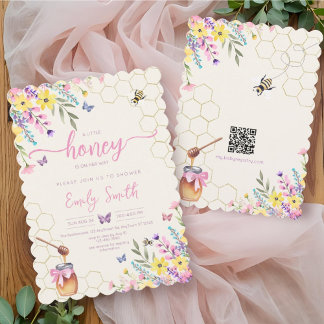 Een beetje Honey Bee Floral Butterflies Baby showe Kaart