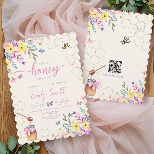 Een beetje Honey Bee Floral Butterflies Baby showe Kaart