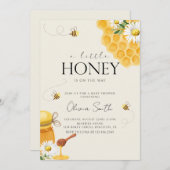 Een beetje Honey Bee Honeycomb Baby shower Kaart (Voorkant / Achterkant)