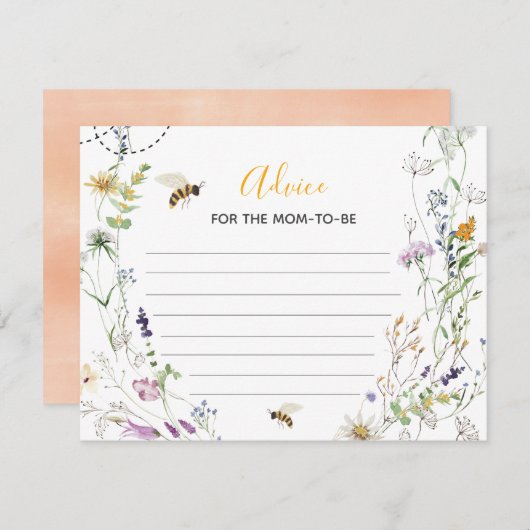 Een beetje Honey Bee Wildflower advies voor mama Informatiekaartje (Voorkant / Achterkant)