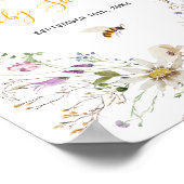 Een beetje Honey Bee Wildflower Baby shower Welkom Poster (Hoek)