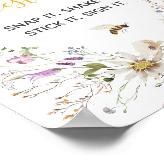 Een beetje Honey Bee Wildflower Fotogastenboek Poster (Hoek)