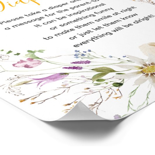 Een beetje Honey Bee Wildflower Late Night Luiers Poster (Hoek)