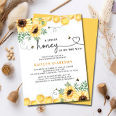 Een beetje Honey Sunflower Bee Baby shower Kaart