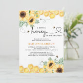 Een beetje Honey Sunflower Bee Baby shower Kaart (Staand voorkant)