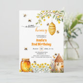 Een beetje honing 2e verjaardag uitnodiging (Staand voorkant)