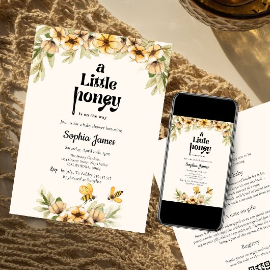 Een beetje honing is onderweg naar het baby shower kaart