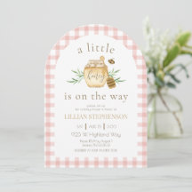Een beetje honing is onderweg Roze baby shower voo