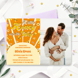 Een beetje honing is op de weg Baby shower foto Kaart