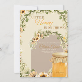 Een beetje honing is op komst baby shower uitnodig kaart