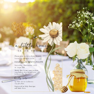 Een beetje honing is op komst Bijen Baby Shower Th Acryl Uitnodigingen