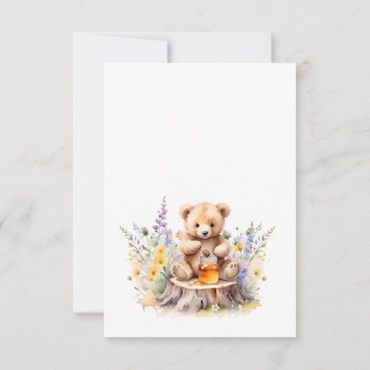Een beetje honing op de weg Teddy Bear Baby shower Bedankkaart (Achterkant)