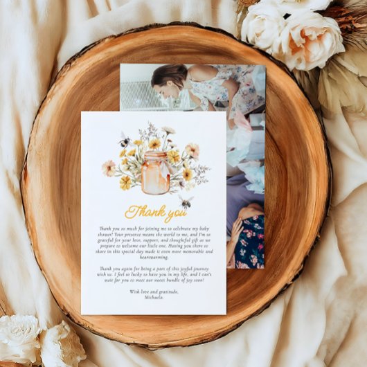 Een beetje honing op de weg Waterverf Baby shower Bedankkaart