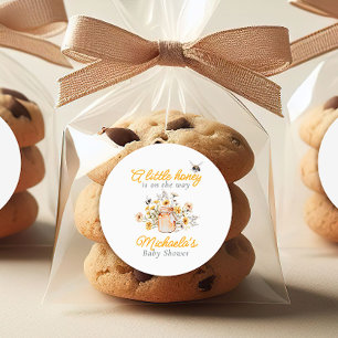 Een beetje honing op de weg Waterverf Baby shower Ronde Sticker