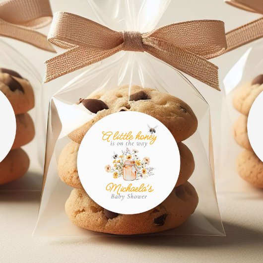 Een beetje honing op de weg Waterverf Baby shower Ronde Sticker