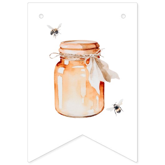 Een beetje honing op de weg Waterverf Baby shower Vlaggetjes (Derde vlag)