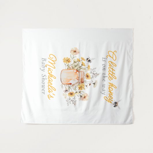 Een beetje honing op de weg Waterverf Baby shower Wandkleed (Voorkant (horizontaal))