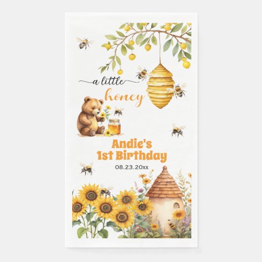 Een beetje honing voor elke verjaardag servet (Voorkant)