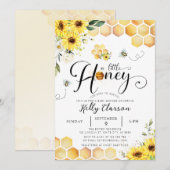 Een beetje honing zonnebloem Baby shower Kaart (Voorkant / Achterkant)