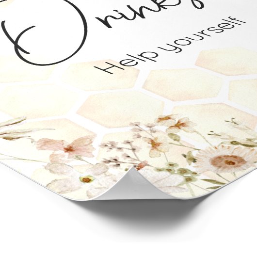 Een beetje honingbij Baby shower Drinken Poster (Hoek)