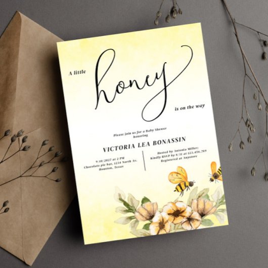 Een beetje honingbij Baby shower Invitation Kaart