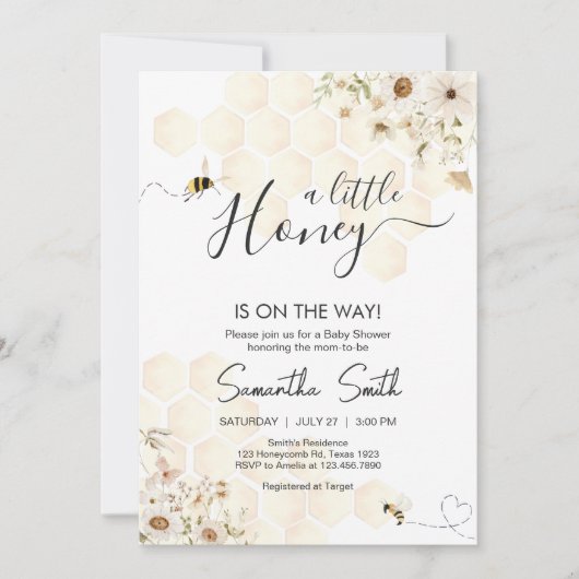 Een beetje honingbij Baby shower Kaart (Voorkant)