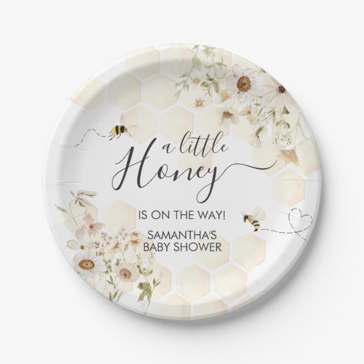 Een beetje honingbij Baby shower Papieren Bordje (Voorkant)