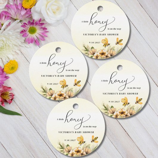 Een beetje honingbij Baby shower Rond Bedankjes Labels