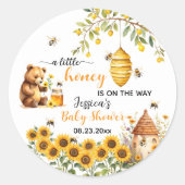 Een beetje honingbij Baby shower Ronde Sticker (Voorkant)