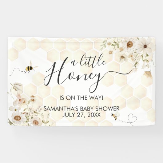 Een beetje honingbij Baby shower Spandoek (Horizontaal)