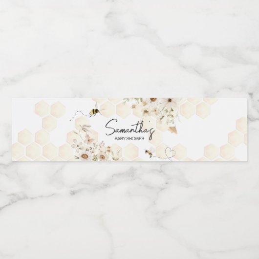 Een beetje honingbij Baby shower Waterfles Etiket (Enkel label)