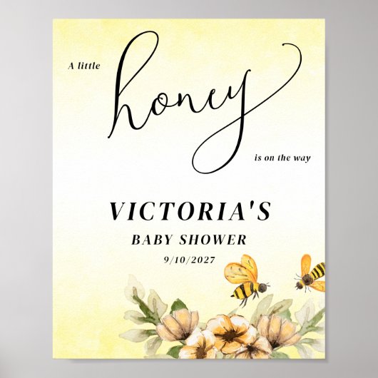 Een beetje honingbij Baby shower Welkom Poster (Voorkant)