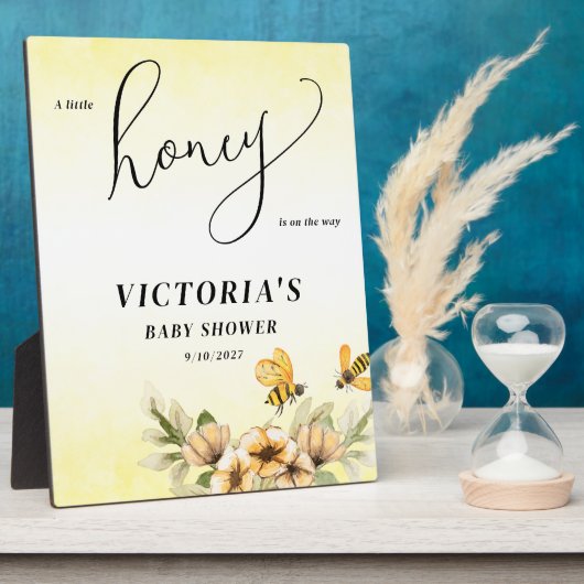 Een beetje honingbij Baby shower Welkomstbord Fotoplaat (Zijkant)