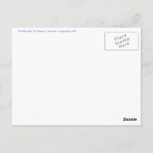 Een beetje hulp briefkaart (Achterkant)