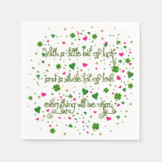 Een beetje Iers Luck-Paper Napkins Servet (Voorkant)