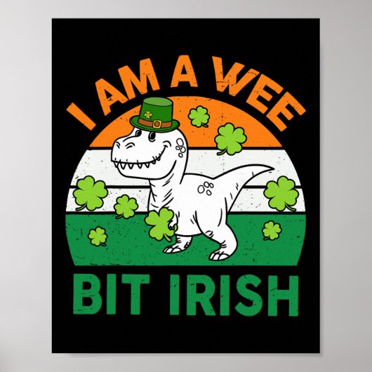 Een beetje Iers St. Patrick-dag dinosaurus peuter  Poster (Voorkant)