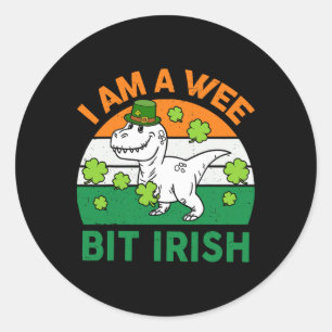 Een beetje Iers St. Patrick-dag dinosaurus peuter  Ronde Sticker